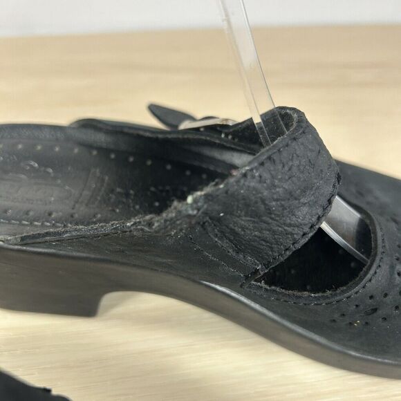 Fly Flot Black Suede Mules Clogs Womens 40 EU 8.5 US Comfort Shoe Made in Italy - Picture 4 of 12